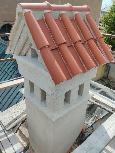 Detail krytí obnoveného komína