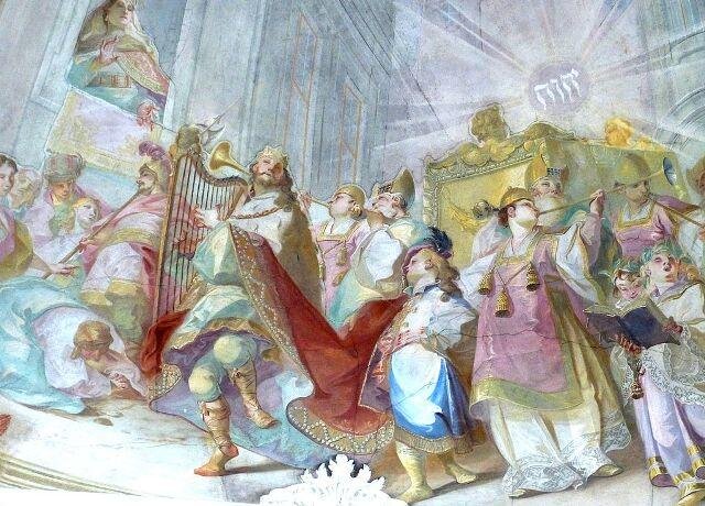 Malba na stěně kostela Panny Marie Bolestné, Rosenburg-Mold, Dolní Rakousko