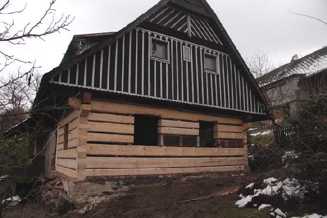 Detail obnovy dřevěné konstrukce