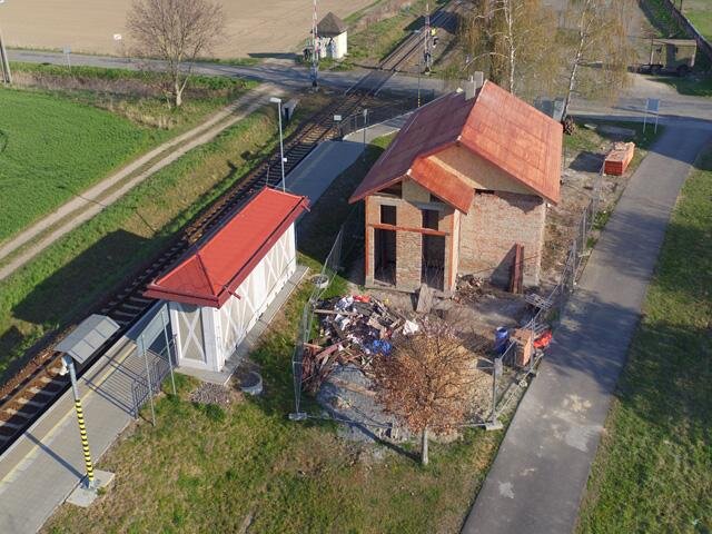 Pohled na budovu z ptačí perspektivy