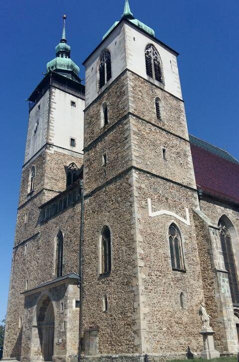Dvě kostelní věže kostela sv. Jakuba Většího jsou dominantami historického centra Jihlavy.