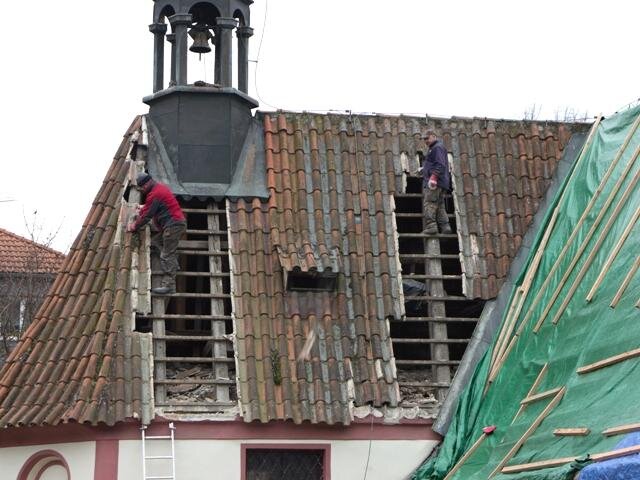 Výměna krytiny na kapli Nejsvětější Trojice