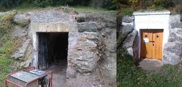 Srovnávací snímek sklípku č. 9 v Sadové ulici