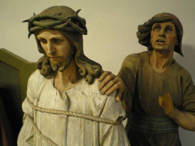 Bohutická křížová cesta, detail I. zastavení. 