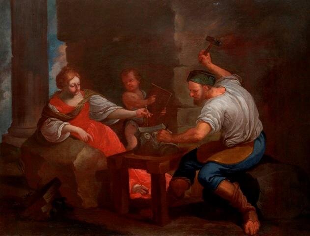 Obraz Martina Antonína Lublinského z roku 1678 – Alegorie sochařství