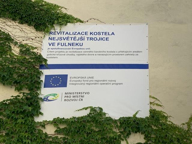 Informační tabule o projektu obnovy