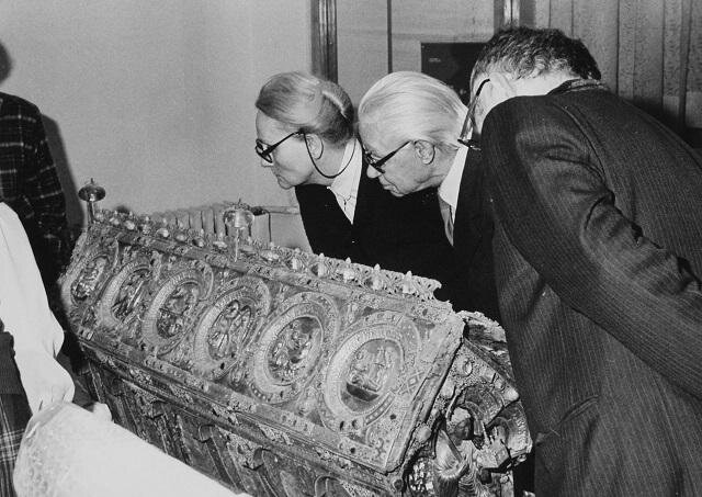 Relikviář sv. Maura po vyjmutí v roce 1985
