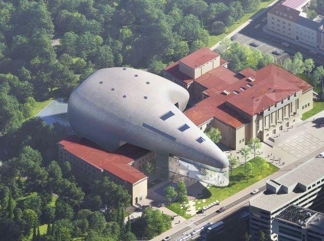 Projekt koncertního sálu v Ostravě amerického architekta Stevena Holla