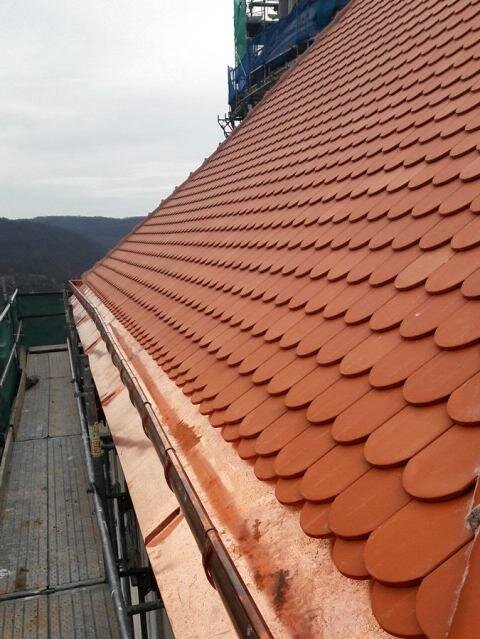 Zakončení střechy na východním křídle zámku