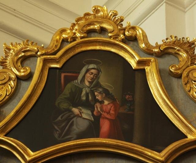 Obraz sv. Anny z bočního oltáře sv. Expedita po restaurování