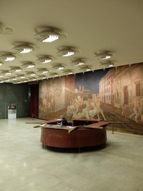 Alziro Bergonzo, Information Desk and Lighting, Manzoni Theater, Milan, 1946–1950