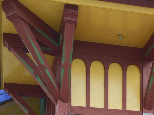 Detail obnovené dřevěné části