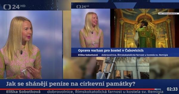 Eliška Sobotková byla hostem také zpravodajského programu ČT 24.