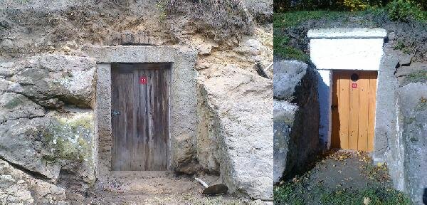 Srovnávací snímek sklípku č. 11 v Sadové ulici