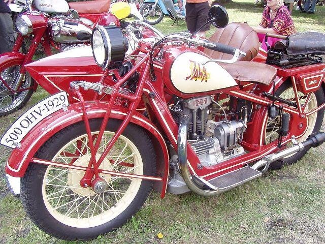 Jawa 500 OHV s přívěsným vozíkem