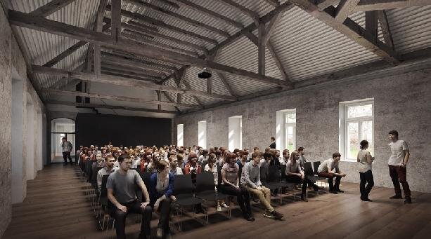 Vizualizace budoucího konferenčního sálu pro 180 osob