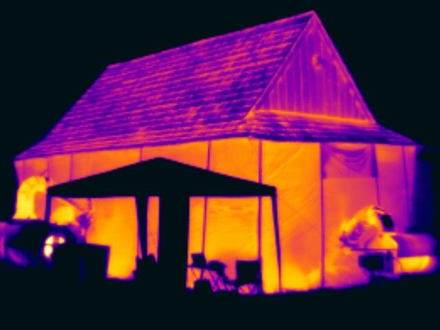 Termografický snímek Zrubového domu ze Štiavnika