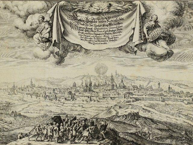 Georg Keller (1568–1634), Korunovace Ferdinanda III. českým králem 25. listopadu 1627, 1627, lept, papír (výřez)