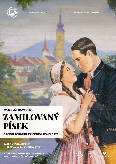 Plakát na výstavu Zamilovaný Písek