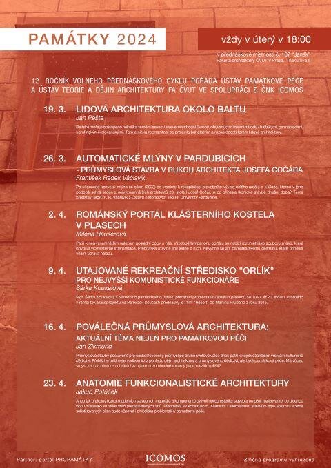 Kompletní program přednáškového cyklu Památky