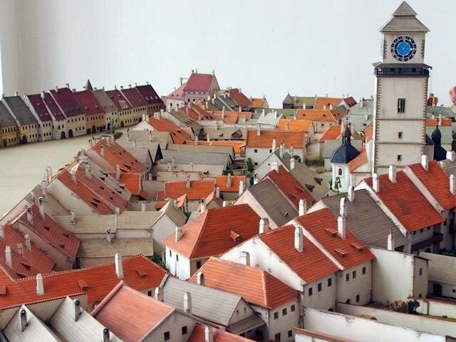 Model historického centra Třebíče v podobě z roku 1835 z dílny modeláře Stanislava Vršky. 
