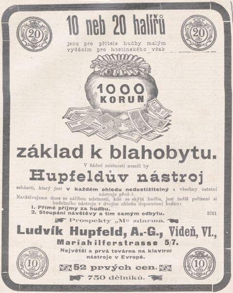 V novinách tehdy vycházely i inzeráty jako například tento.