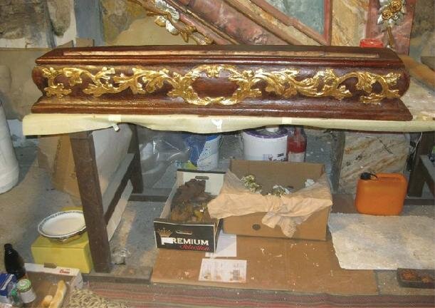 Fotodokumentace z restaurování oltáře