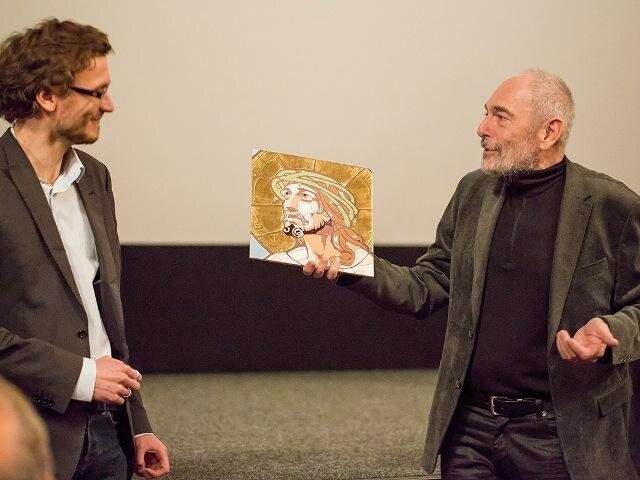 Zleva režisér filmu Ondřej Sovík a sochař Vojtěch Pařík