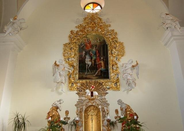 Restaurovaný rám s obrazem sv. Martina z Tours