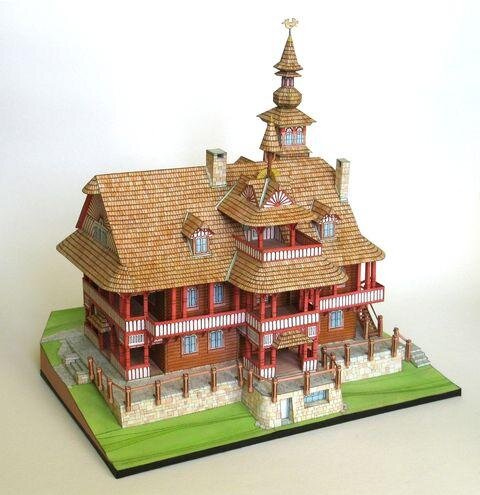 Maměnka z Pusteven od architekta Dušana Jurkoviče se díky zpracování Richarda Vyškovského často objevuje na modelářských výstavách a soutěžích.