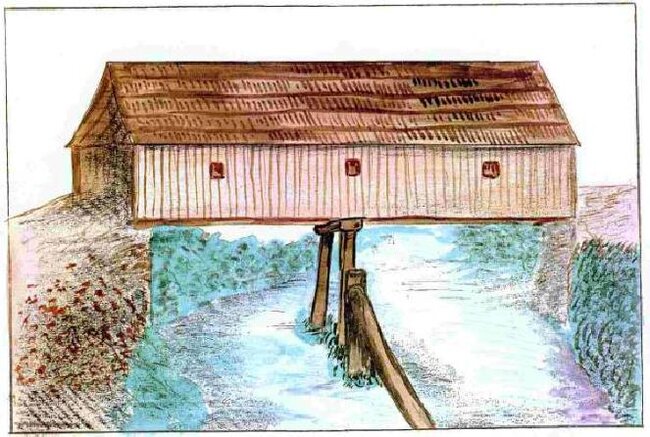 Historický most v Chrastavě, který stál na témže místě jako most nový (16. až 18. století).
