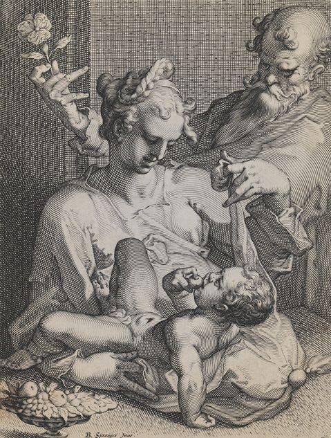 Pieter de Jode I., Svatá rodina, 1589, mědiryt, papír