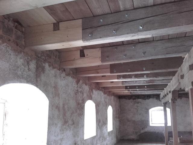 Detail dřevěné konstrukce