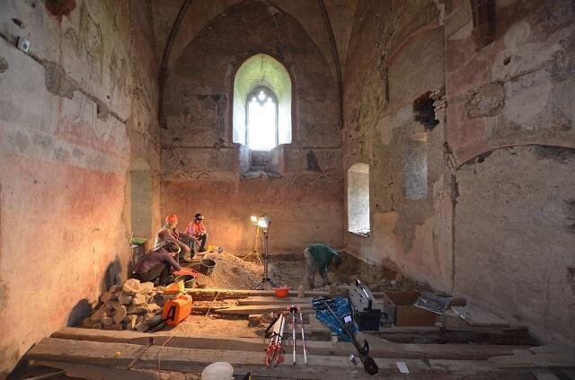 Archeologický průzkum kaple Navštívení Panny Marie