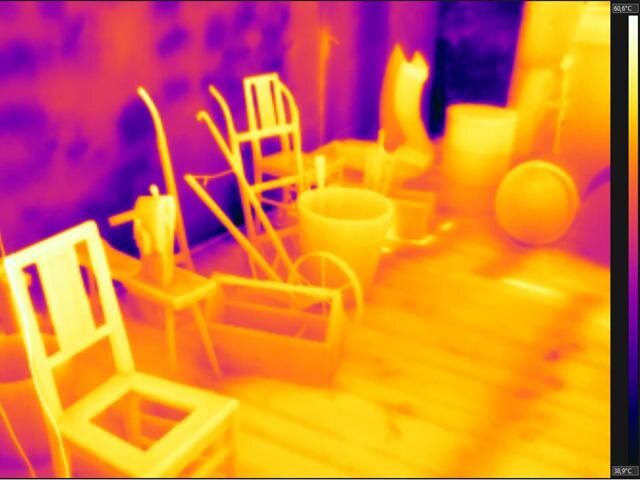 Termosnímek mlýnského interiéru