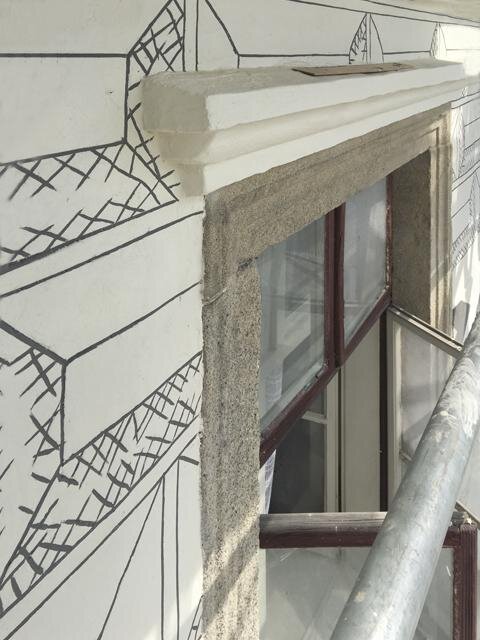 Detail sgrafitové výzdoby