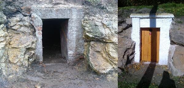 Srovnávací snímek sklípku č. 10 v Sadové ulici