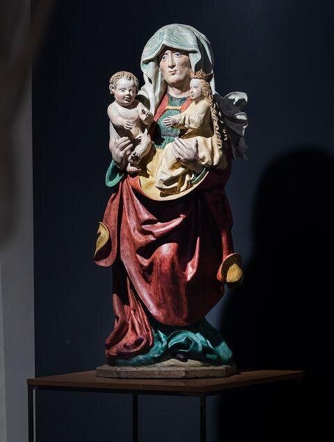 Sv. Anna Samotřetí z Prunéřova, Mistr sv. Anny, Ústí nad Labem, Kadaň, 1515–1520. Římskokatolická farnost – děkanství Kadaň