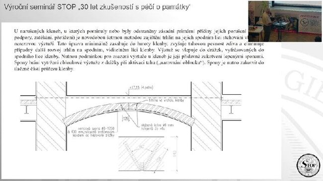 Výkres narušené statiky klenby a Jan Zima