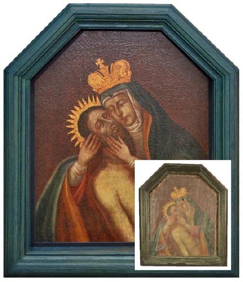 Restaurovaná kopie barokního obrazu Přeštické Piety v Radkovicích