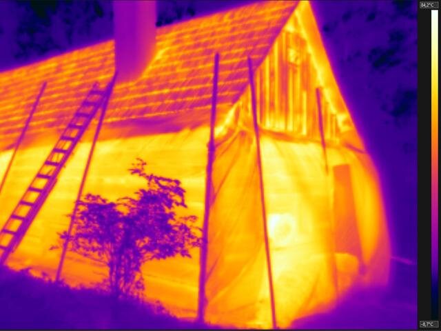 Termosnímek chalupy