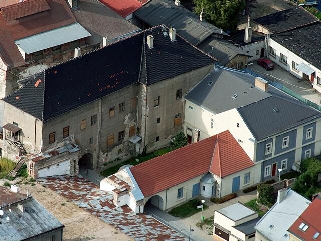 Letecký pohled na kolínský zámek v roce 2008