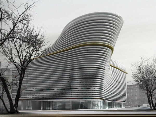 Návrh budovy LINE pro Vítězné náměstí v Praze-Dejvicích získal cenu Za nejlepší architektonický projekt roku 2013.