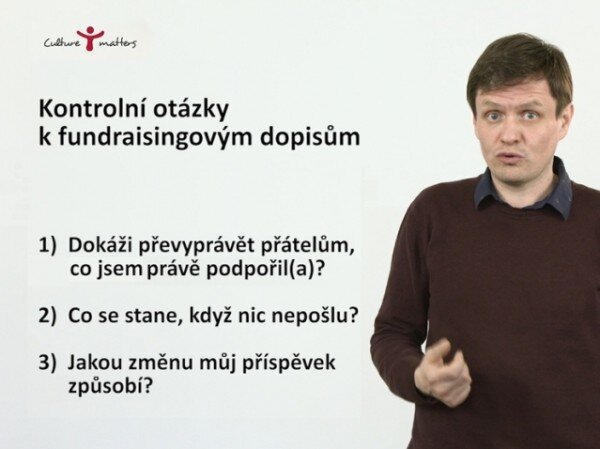 Lektorem kurzů je Petr Machálek, fundraiser a pedagog z Masarykovy univerzity v Brně.