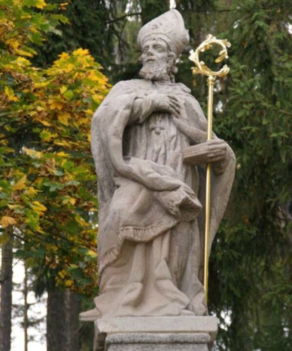 Zrestaurovaná socha sv. Donáta v obci Oselce