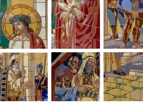 Výřez filmového plakátu s mozaikami Jana Koehlera