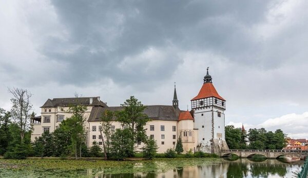 Na zámku Blatná si můžete projít i rozlehlý park s krotkými daňky a lamy alpaka.