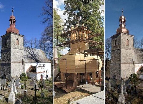 Zlatou jeřabinu 2018 si vysoutěžila obnova báně věže kostela sv. Petra a sv. Pavla v Puklicích.