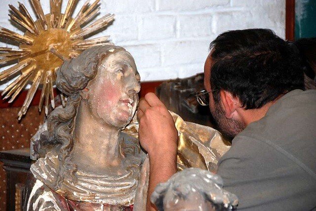 Restaurátorský průzkum v kostele Nanebevzetí Panny Marie