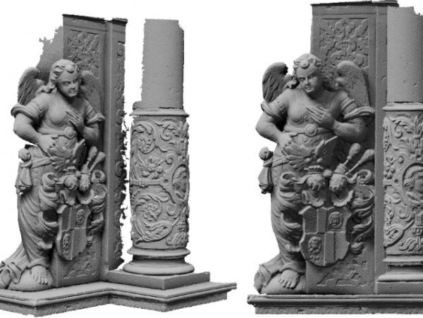 3D dokumentace soch z kostela Nanebevzetí Panny Marie v Konojedech